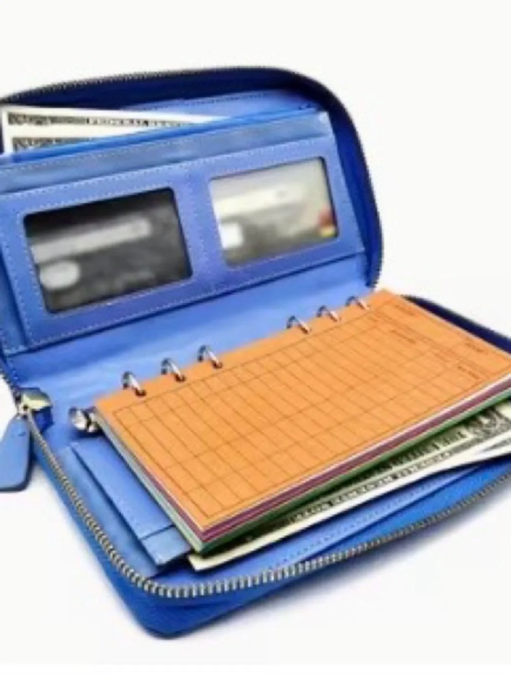 Blue  Zippered Organizer Wallet